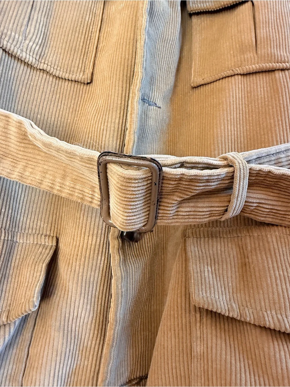 Oakbrook Sportswear tan corduroy faux fur jacket